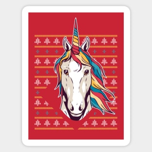 Unicorn Ugly Christmas Sweater Sticker